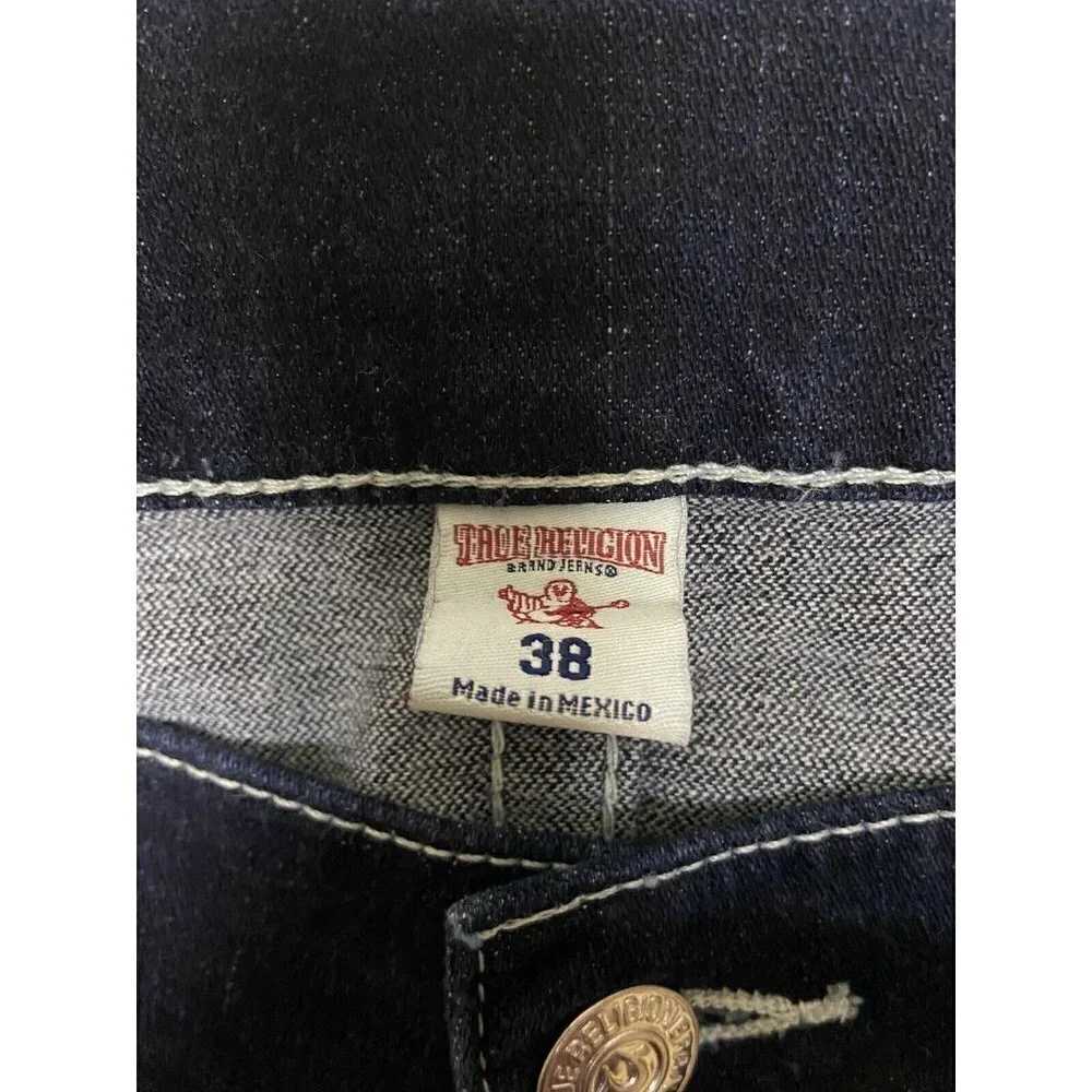 True Religion Men 38 Moto Skinny Run Stitch Denim‎